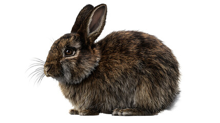 Obraz premium Ultra realistic HD brown rabbit soft fur and whiskers, isolated on white background