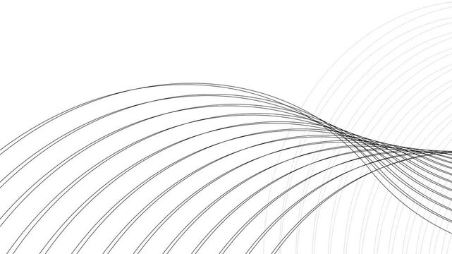Abstract gradient background with flowing curved lines forming wave patterns animation, modern minimal design