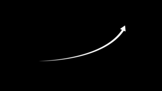 Growing business arrow on black. Profit arow .Business concept, growing chart. Concept of sales symbol icon with arrow moving up. arrow icon concenpt, 4k video