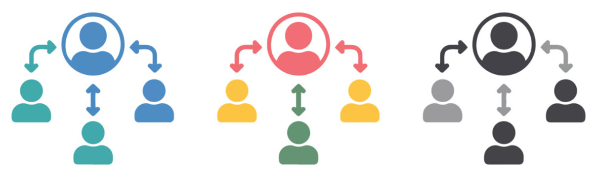 delegate task icons set business management