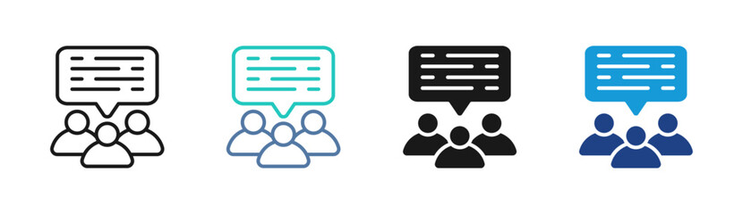 Fototapeta premium Group Survey icon set multiple style collection