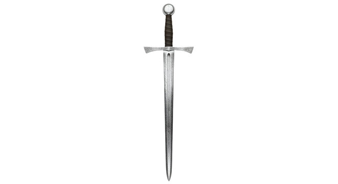Medieval Sword with Black Handle and Silver Blade.