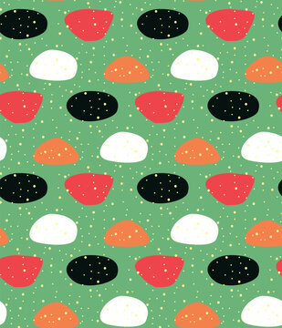Hand drawn abstract seamless pattern colorful background. Vector.