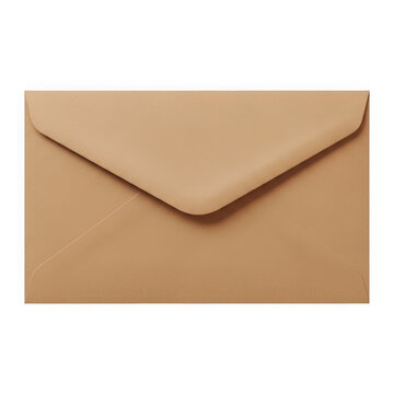 A brown envelope with a flap isolated on transparent background
