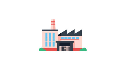 Fototapeta premium A cartoon illustration of a factory building.