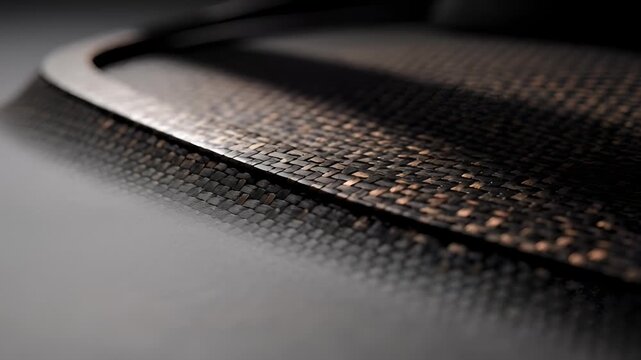 Close-Up of Woven Carbon Fiber Texture, Automotive Design Detail