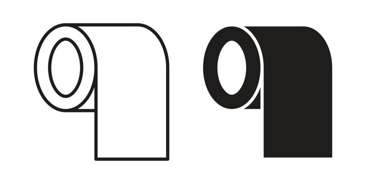 Toilet Paper icon in black line style set. logotype designs