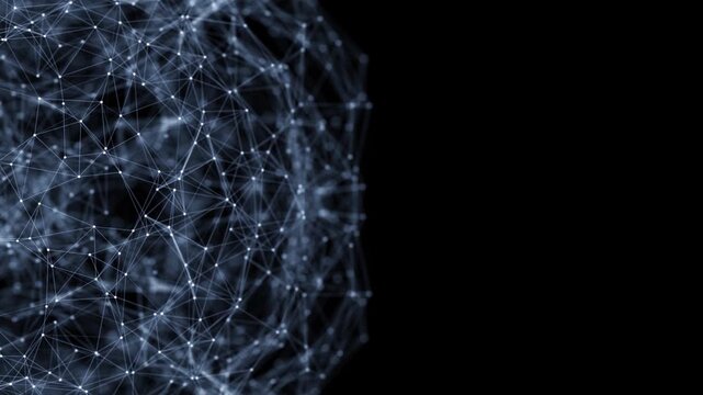 Abstract Geometric network, Polygonal or Low poly Style Sphere made from connected lines and dots	