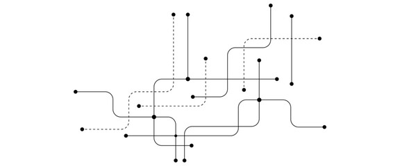 Vector abstract geometric technology and connection concept. © NATOK 2.0