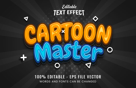 Cartoon editable text effect cartoon style Premium Vector	
