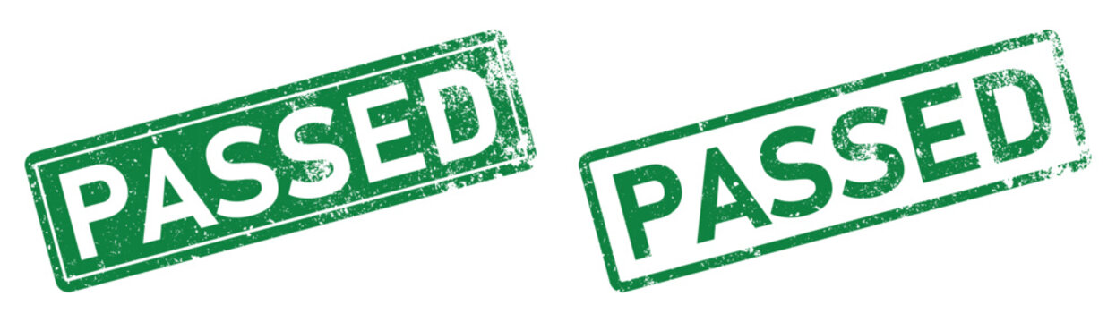 Vector illustration of green Passed stamps