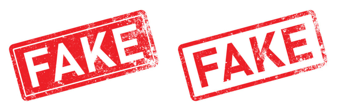 Vector illustration of fake stamps in red color