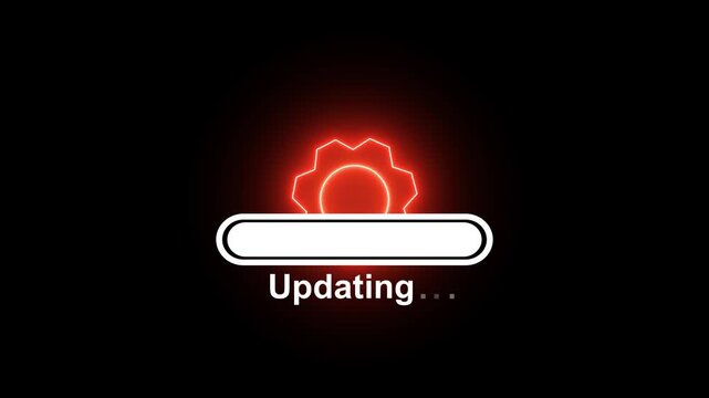 Operating system upgrade concept, software updating and process , update modern functions, Setting updating icon animation .