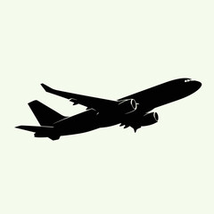 Airplane soaring through the sky in flight