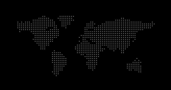 dot-style animated map video, technology theme