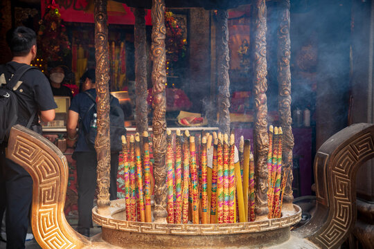 Encens au temple A-Ma, Macao, Asie