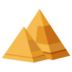 Golden pyramids icon illustration for ancient Egyptian heritage