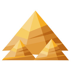 Golden pyramids in polygonal style for modern design