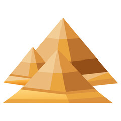 Golden pyramids illustration with geometric shapes