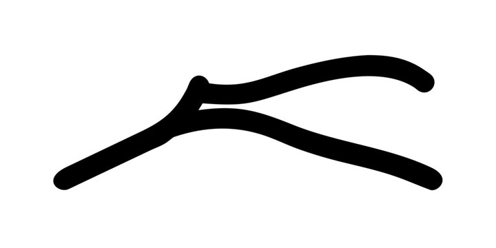 Wishbone silhouette symbol on a plain background, minimalistic design.