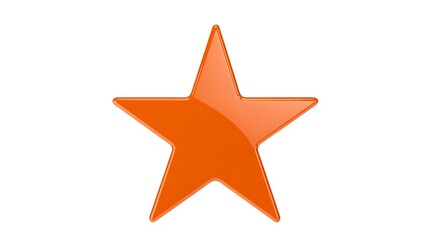 Obraz premium 3D Orange Star: Vibrant Geometric Design in Solid Color