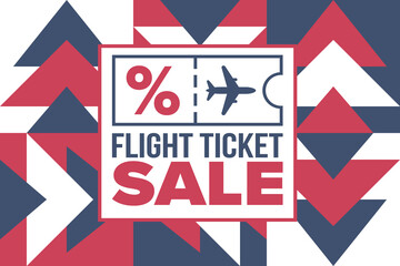 Flight Ticket Sale Promotional Banner with Airplane Icon and Up to 90 Percent Off Special Offer