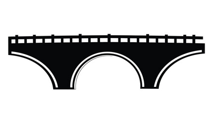 Simple black arch bridge design presented as a striking silhouette © MD