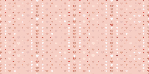 A delicate background of scattered hearts in shades of pink and white