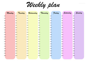 Weekly plan © Graf-Kat