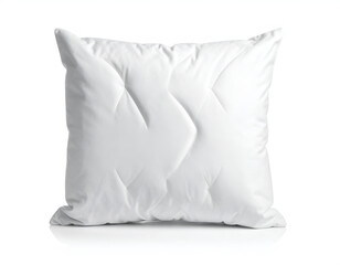 Soft, plush white square pillow with a stitched diamond pattern