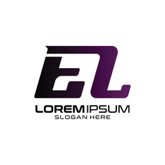 Fototapeta premium Modern EL monogram logo design professional EL vector logo minimalist EL logo