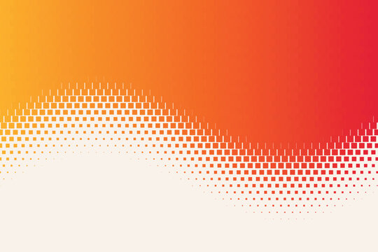 Abstract orange and red gradient background with halftone dot pattern wave, modern graphic design element for web banners, presentations, and digital marketing