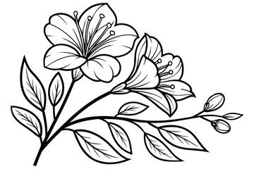 Obraz premium coloring page line art the best flower black vector