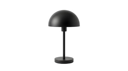 Obraz premium Minimalist black dome-shaped modern table lamp design featuring a slim stand on transparent background