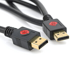 Two black digital audio-visual cables with gold-plated connectors