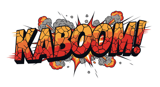 Kaboom comic book text with explosion sound effect