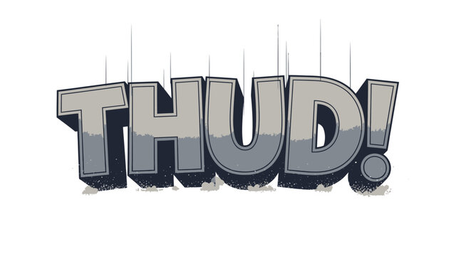 THUD! comic book sound effect illustration