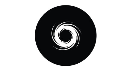 Abstract spiral galaxy design within a black circle a striking silhouette © MdMosharef