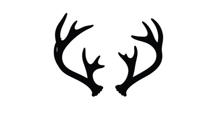 Black antlers against a white background a striking silhouette © MdMosharef