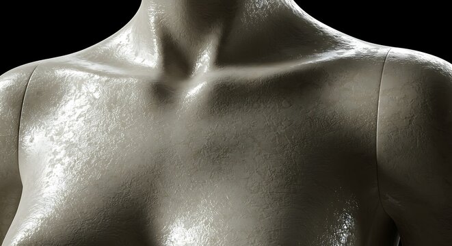 Abstract mannequin torso with smooth skin texture and soft lighting