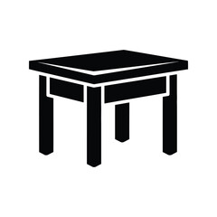 Fototapeta premium Table vector silhoutte icon isolated on white background for furniture design and decor projects