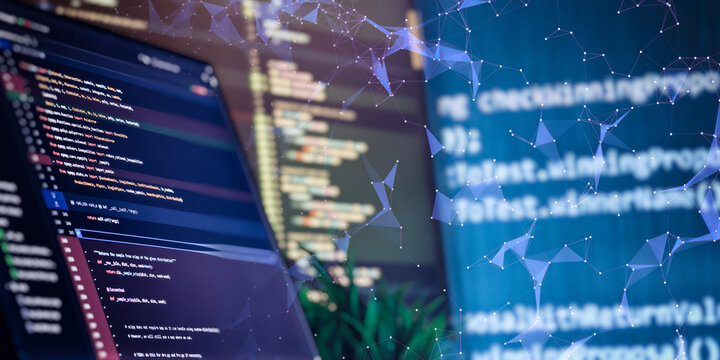 Machine learning code and neural network concept