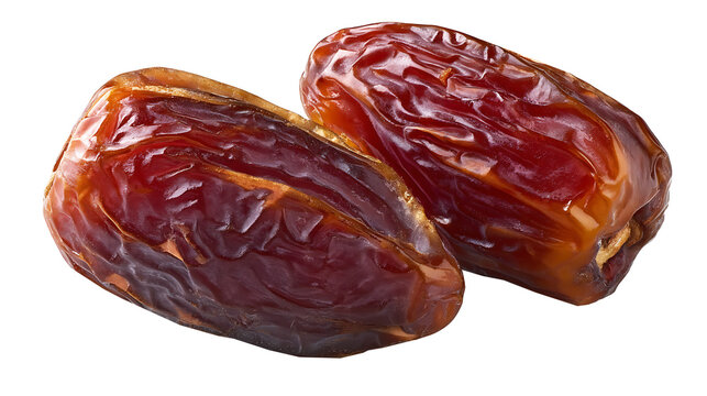 Fresh Dates Fruit Pair Isolated on White Background