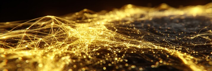 A glowing framework stretches deep into space, showcasing connections and energy with balanced lighting in an intricate visualization.