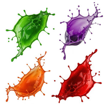 Colorful stylized amoebas in vibrant shades of green, purple, and orange