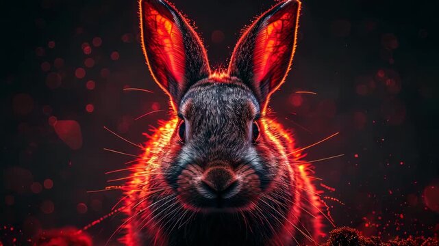 black rabbit on a black background