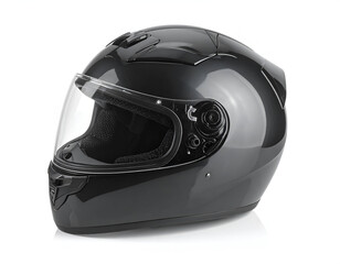 Fototapeta premium Shiny black full-face headgear for protection