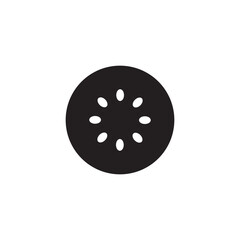 Obraz premium Minimalist black melon slice icon isolated on white background. Simple flat design silhouette with seeds, perfect for summer branding, healthy food logos, and organic concepts.
