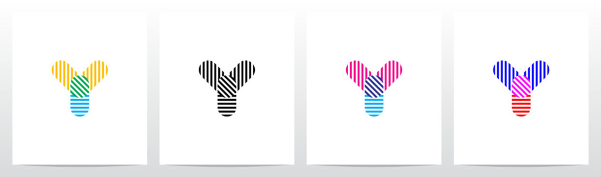 Horizontal Vertical Diagonal Lines Letter Initial Logo Design Y