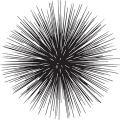 Naklejka premium Abstract sunburst vector silhouette illustration line art explosion starburst ray shape